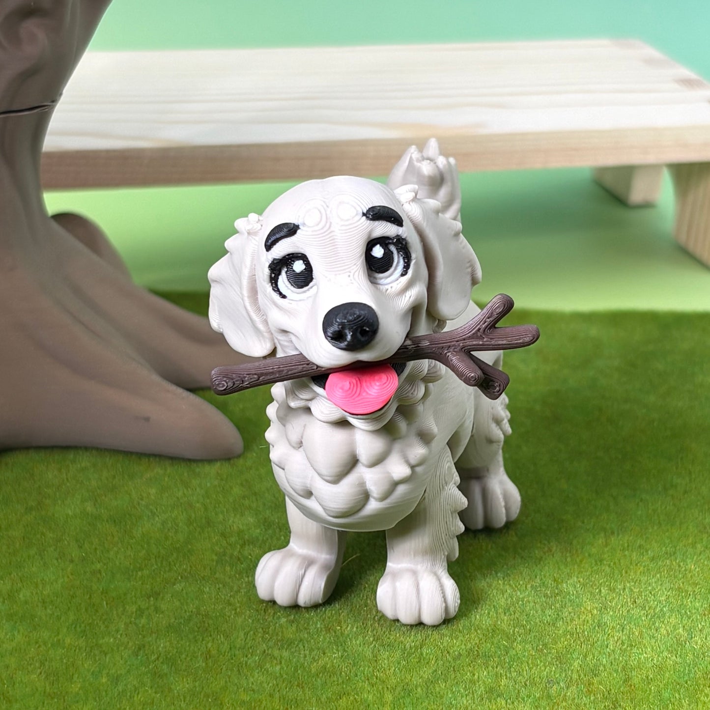 Golden Retriever Dog Figurine | Articulated Puppy Pal | Flexi Desk Pet | Dog Lover Gift | 3D Printed
