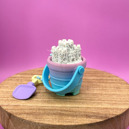 Sandcastle Clicker Keychain | Beach Fidget | Rainbow Colors (may vary) |3D Printed Summer Desk Toy