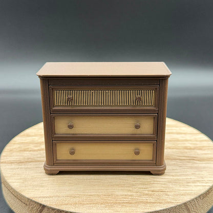 3-Drawer Dresser Dollhouse Miniature 1:12 Scale