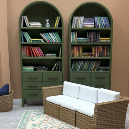 Rounded Bookcase Dollhouse Miniature 1:12 Scale