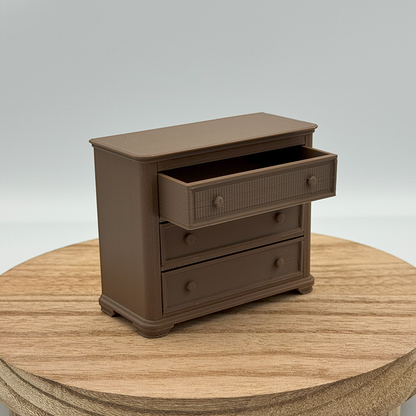 3-Drawer Dresser Dollhouse Miniature 1:12 Scale