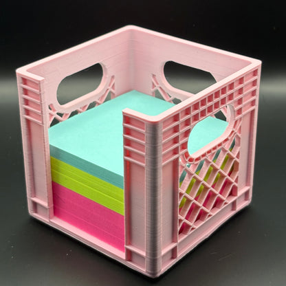 Milk Crates | Mini  Stackable Desk Organizer | Sticky Note Holder | 3D Printed Containers
