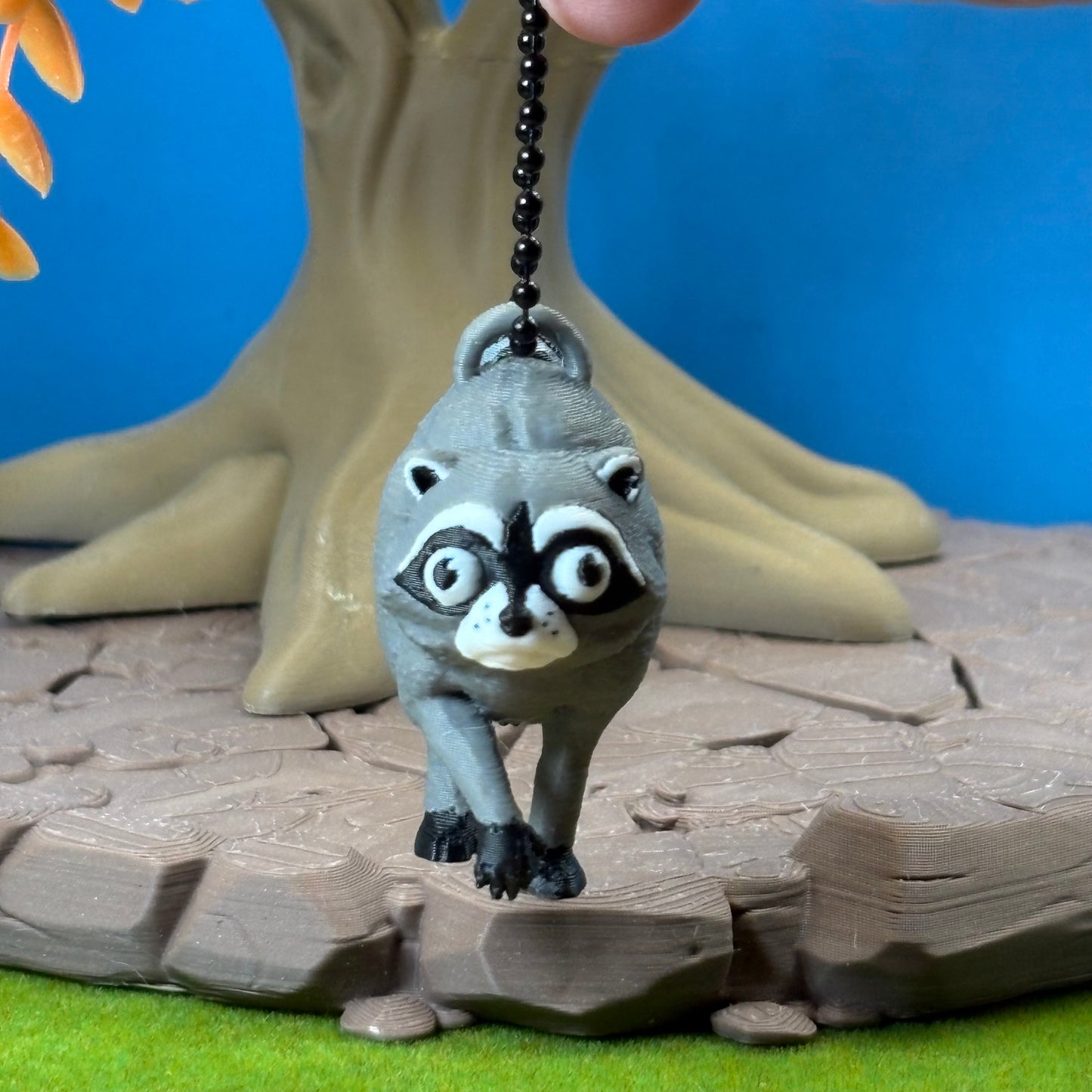 Jimothy the Raccoon | Resident of the Mystic Vale | 3D Printed Figurine or Keychain | Funny Desk Buddy
