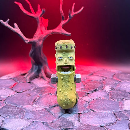 Halloween Pickle Fidget | Articulated Witch, Zombie, or Frankenstein Keychains | Frankenstein (w/stand) Desk Buddy | 3D Printed Gift