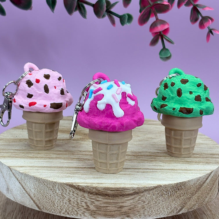 Ice Cream Cone Clicker Keychains