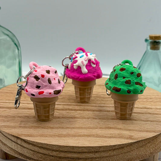Ice Cream Cone Clicker Keychains