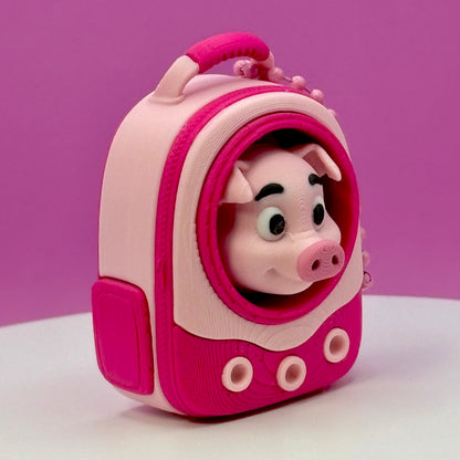 Backpack Buddies Clicker Keychain | Hammy the Pig or Stewie the Dino | Cute Backpack Fidget | Animal Bag Charm | 3D Printed