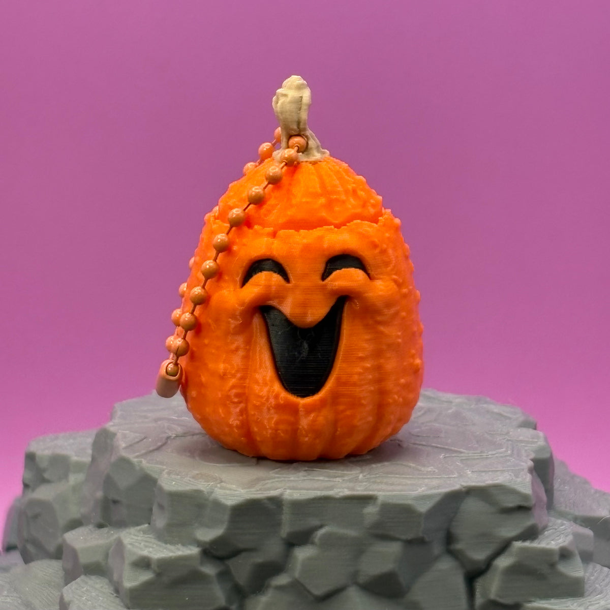 Halloween Pumpkin Clicker Keychain | Mini Jack-o'-Lantern Fidget | Fall Decor | Spooky Pumpkin | 3D Printed