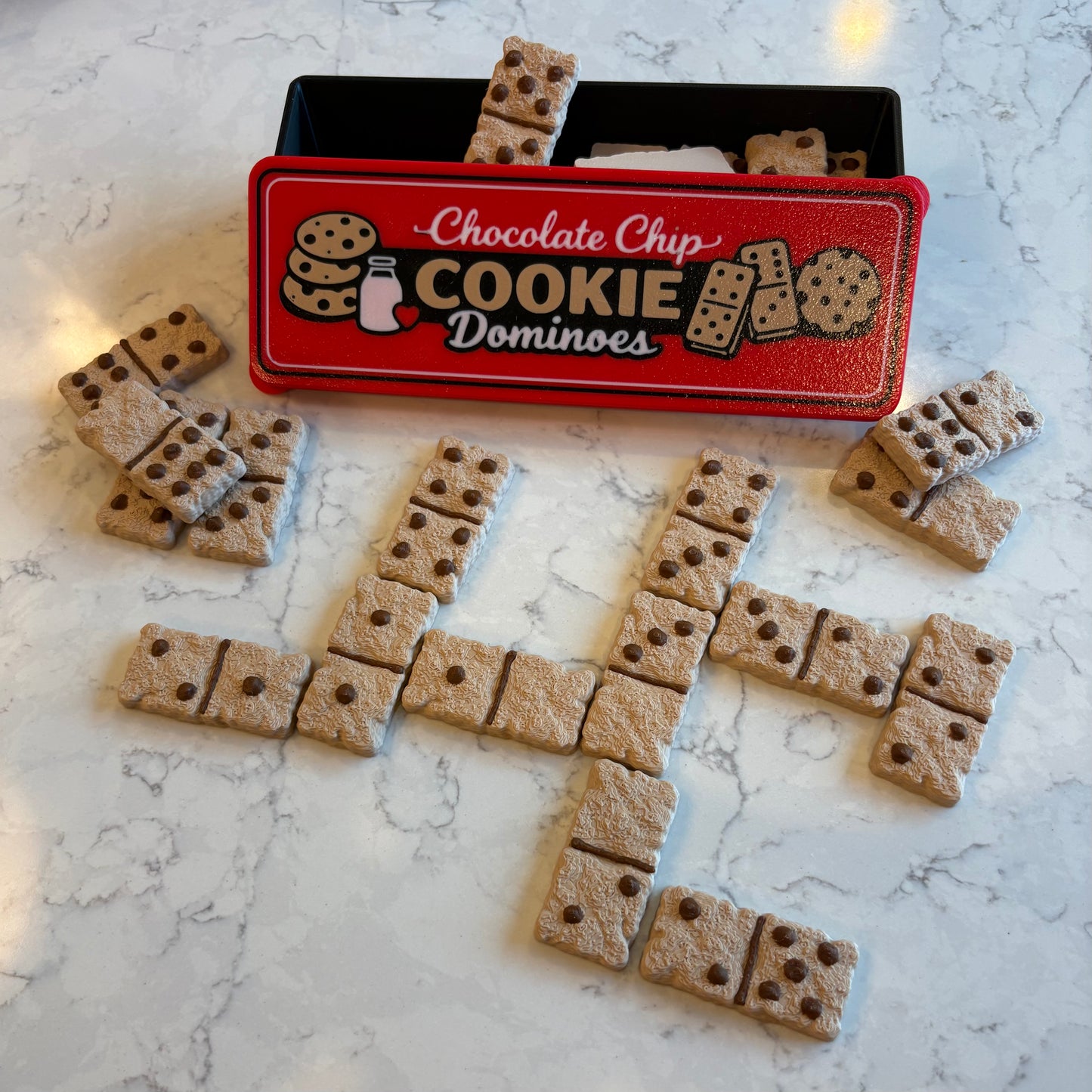 Domino Cookie Game | 3D Printed Chocolate Chip Cookie Pieces