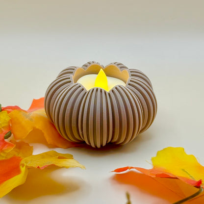 Pumpkin Tealight LED Candleholder | Fall Flameless Pumpkin Candle Holder