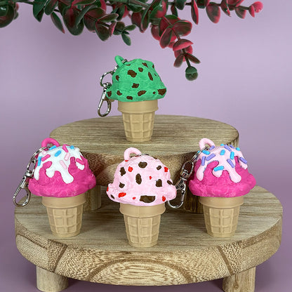 Ice Cream Cone Clicker Keychain