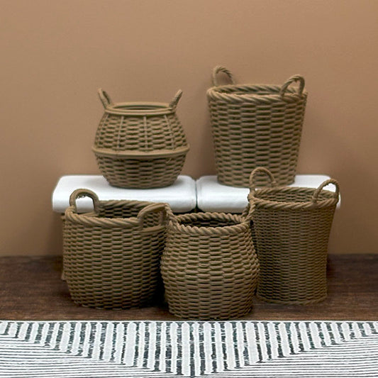 Baskets Dollhouse Miniature 1:12 Scale