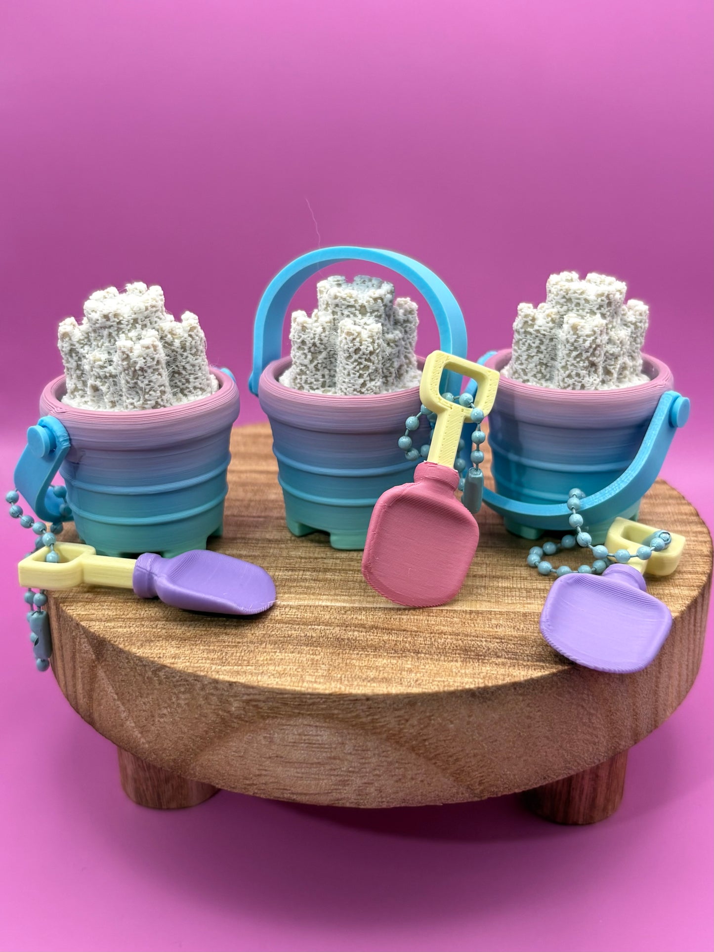 Sandcastle Clicker Keychain | Beach Fidget | Rainbow Colors (may vary) |3D Printed Summer Desk Toy