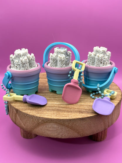 Sandcastle Clicker Keychain | Beach Fidget | Rainbow Colors (may vary) |3D Printed Summer Desk Toy