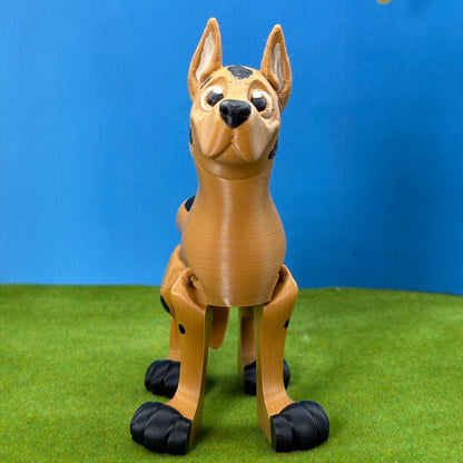 Great Dane Dog Figurine | Articulated Puppy Pal |Flexi Puppy Desk Pet | Dog Lover Gift | 3D Printed Decor