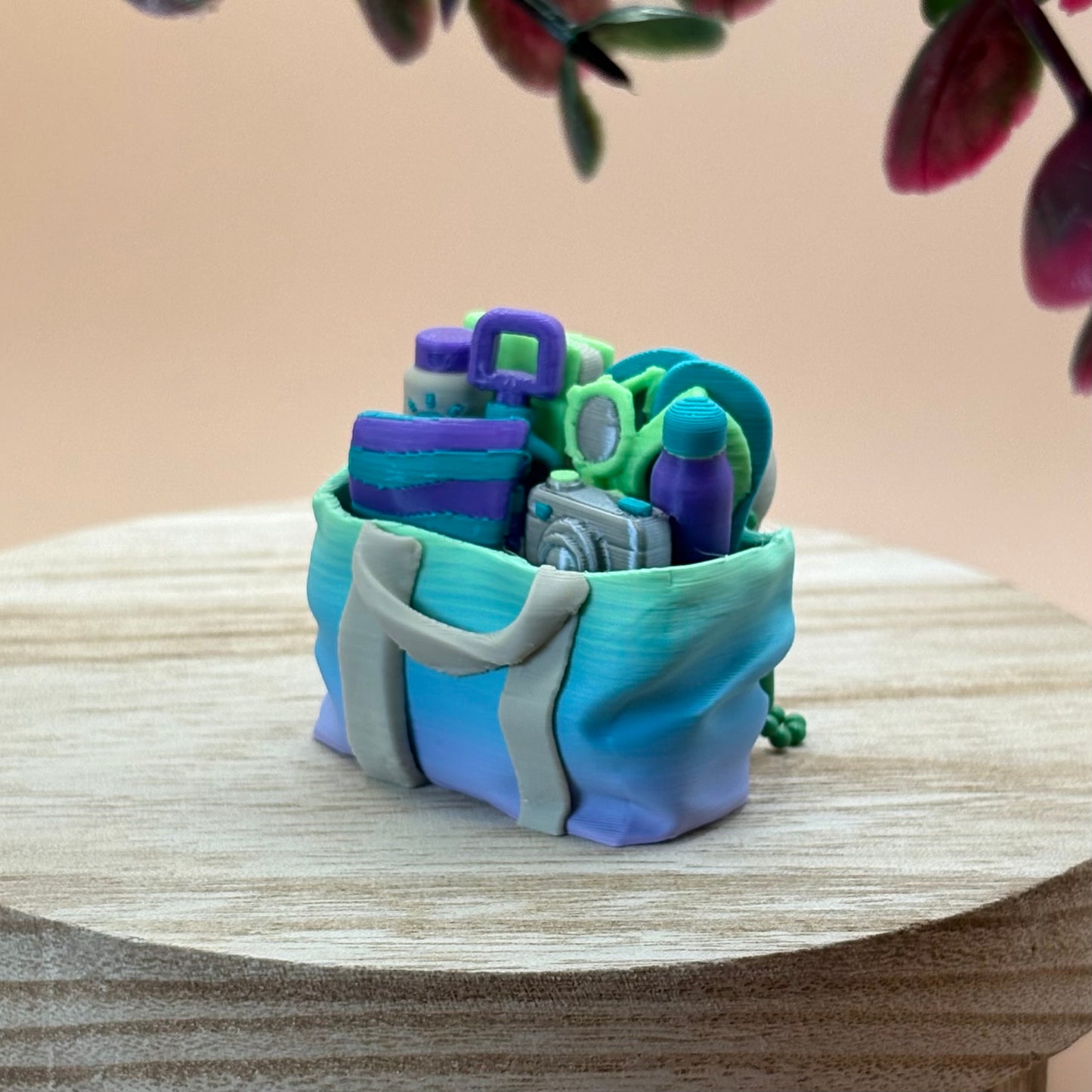 Beach Bag Clicker Keychain | Double Click Fidget | 3D Printed Beach Bag | Mochi Makes | Purse Charm | Summer Gift