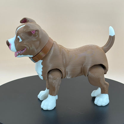 Pit Bull Dog Figurine | Articulated Puppy Pal | Flexi Desk Pet | Dog Lover Gift | 3D Printed