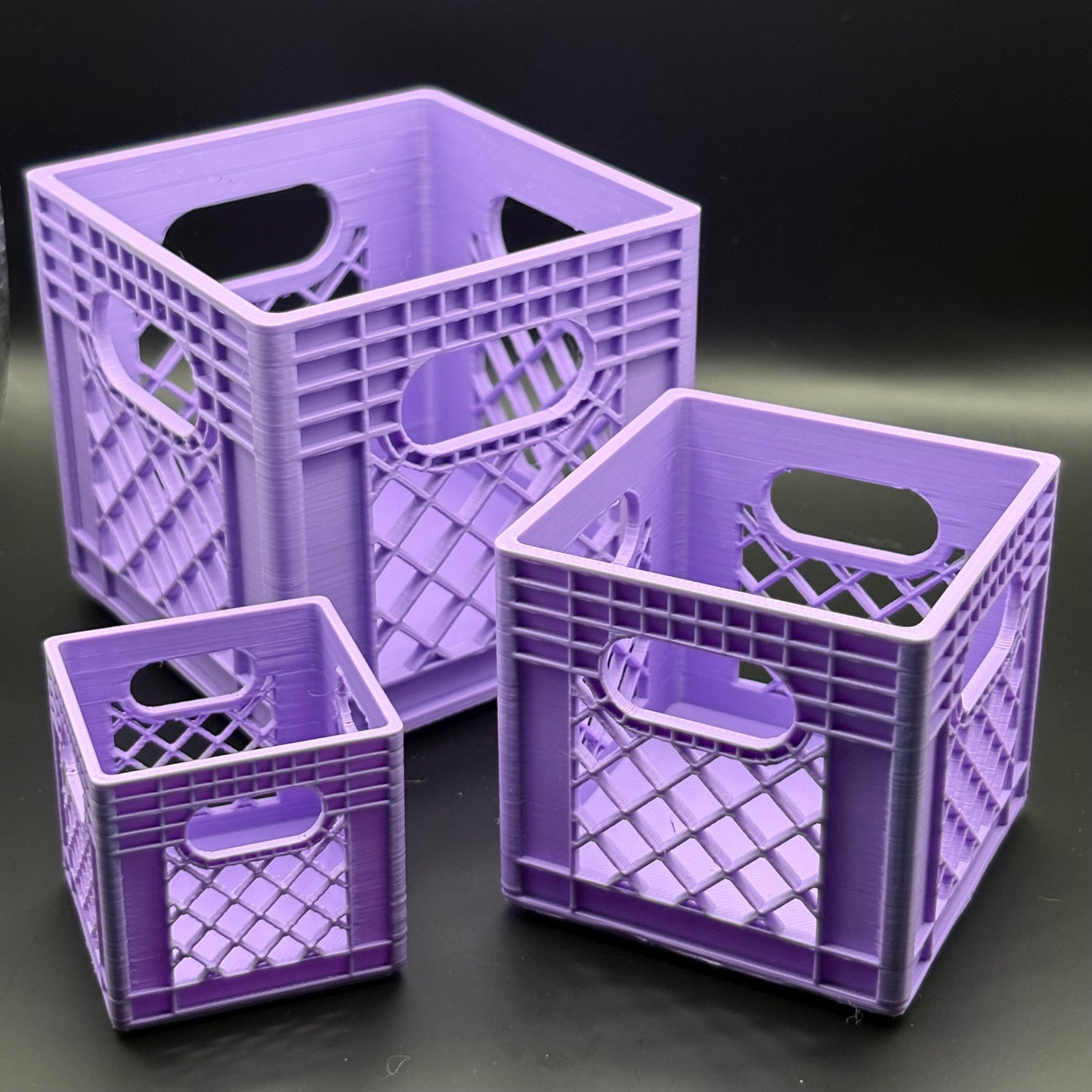 Milk Crates | Mini  Stackable Desk Organizer | Sticky Note Holder | 3D Printed Containers