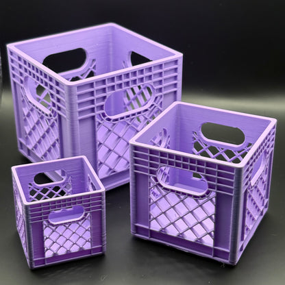 Milk Crates | Mini  Stackable Desk Organizer | Sticky Note Holder | 3D Printed Containers