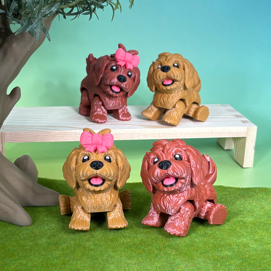 Goldendoodle Dog Figurine | Articulated Puppy Pal | Flexi Desk Pet | Dog Lover Gift | 3D Printed