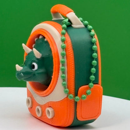 Backpack Buddies Clicker Keychain | Hammy the Pig or Stewie the Dino | Cute Backpack Fidget | Animal Bag Charm | 3D Printed
