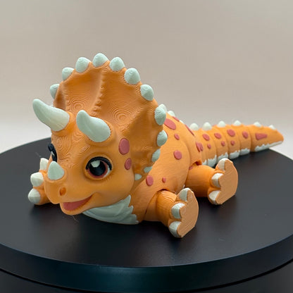 Triceratops Dinosaur Figurine |Articulated Prehistoric Pal | Flexible Dinosaur Desk Gift