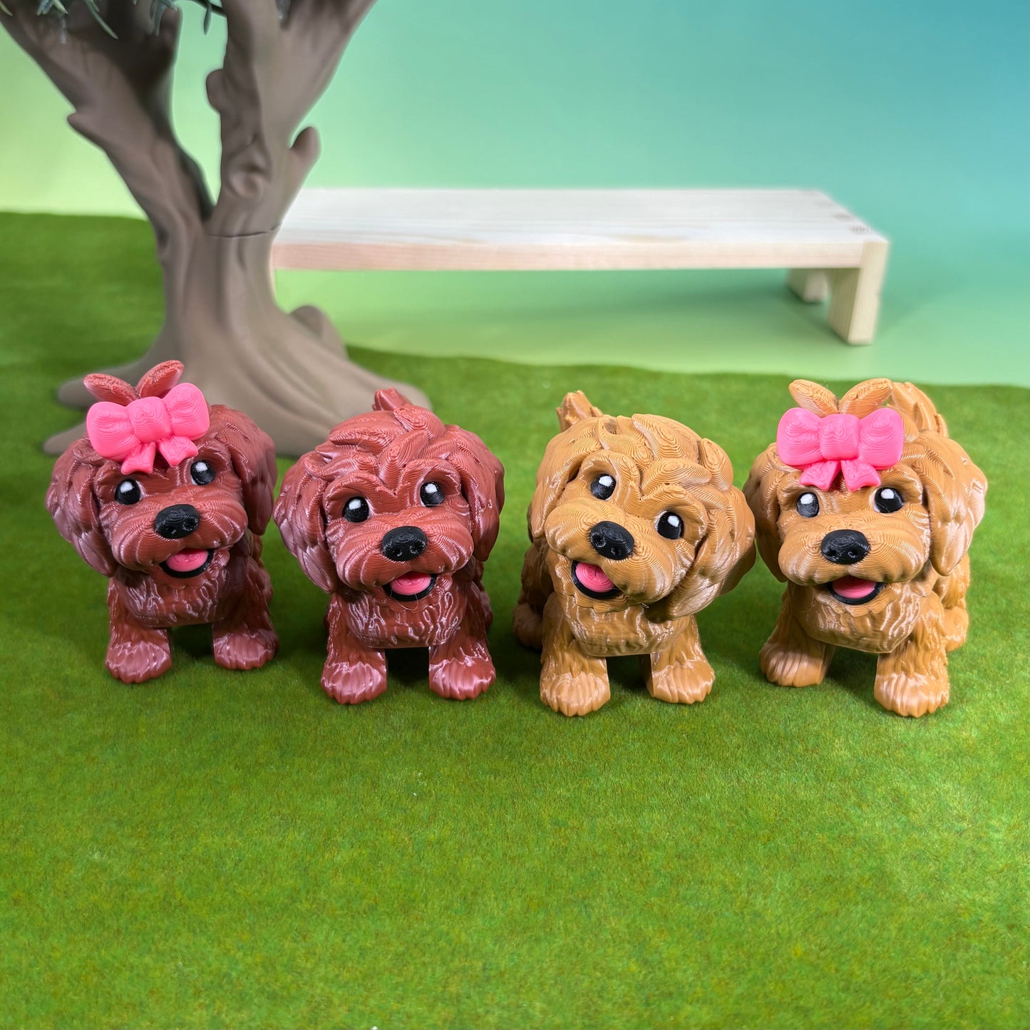 Goldendoodle Dog Figurine | Articulated Puppy Pal | Flexi Desk Pet | Dog Lover Gift | 3D Printed