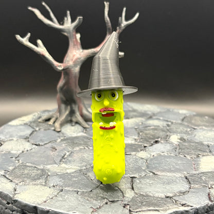 Halloween Pickle Fidget | Articulated Witch, Zombie, or Frankenstein Keychains | Frankenstein (w/stand) Desk Buddy | 3D Printed Gift