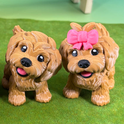 Goldendoodle Dog Figurine | Articulated Puppy Pal | Flexi Desk Pet | Dog Lover Gift | 3D Printed