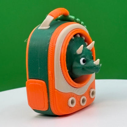 Backpack Buddies Clicker Keychain | Hammy the Pig or Stewie the Dino | Cute Backpack Fidget | Animal Bag Charm | 3D Printed