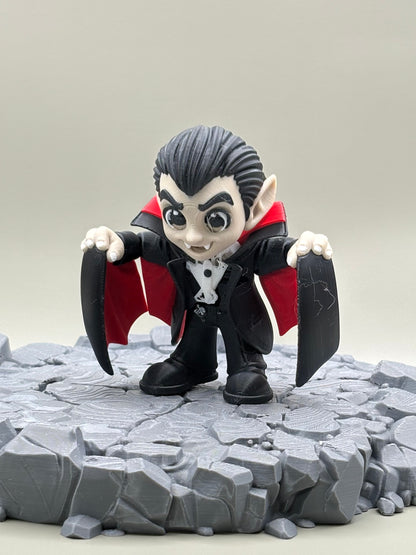Dracula Vampire Figurine | Articulating 3D Printed Figure | Gothic Halloween Decor | Spooky Collectible