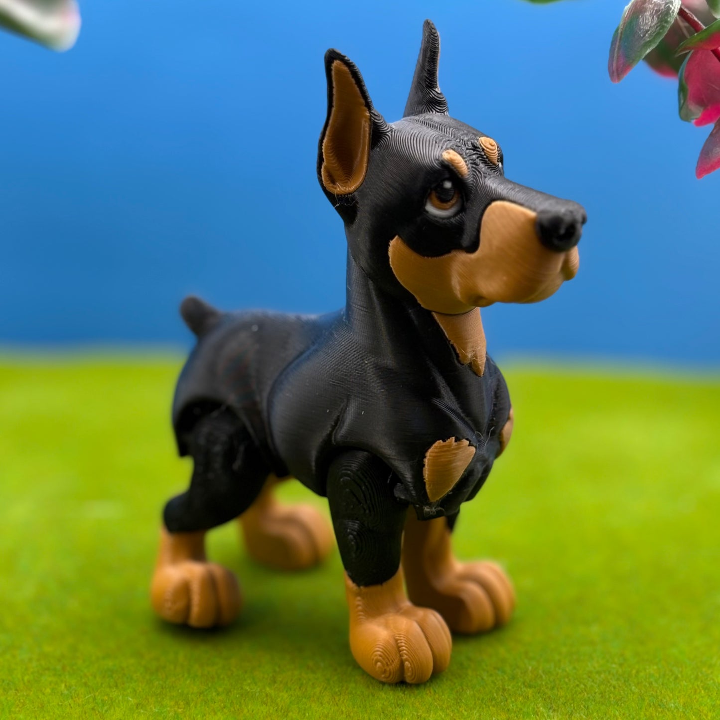 Doberman Dog Figurine | Articulated Puppy Pal | Flexi Desk Pet | Dog Lover Gift | 3D Printed