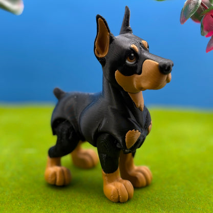 Doberman Dog Figurine | Articulated Puppy Pal | Flexi Desk Pet | Dog Lover Gift | 3D Printed