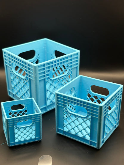 Milk Crates | Mini  Stackable Desk Organizer | Sticky Note Holder | 3D Printed Containers