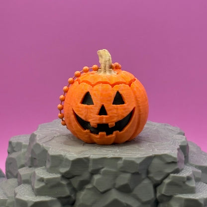 Halloween Pumpkin Clicker Keychain | Mini Jack-o'-Lantern Fidget | Fall Decor | Spooky Pumpkin | 3D Printed
