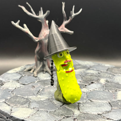 Halloween Pickle Fidget | Articulated Witch, Zombie, or Frankenstein Keychains | Frankenstein (w/stand) Desk Buddy | 3D Printed Gift