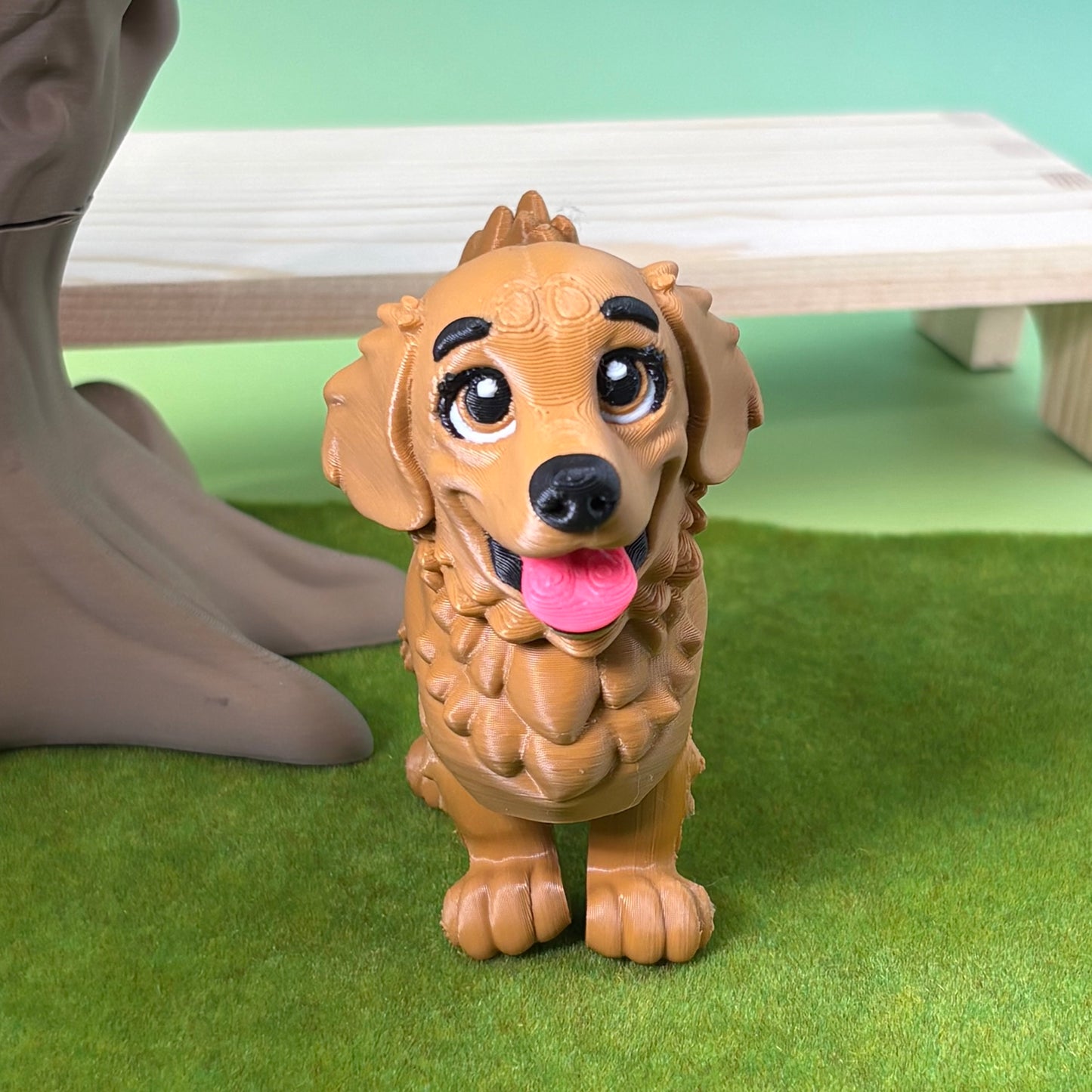 Golden Retriever Dog Figurine | Articulated Puppy Pal | Flexi Desk Pet | Dog Lover Gift | 3D Printed