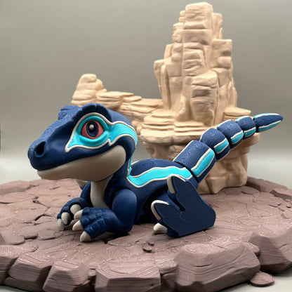 Velociraptor Dinosaur Figurine | Articulated Prehistoric Pal | Flexible Dinosaur Desk Buddy | 3D Printed Gift
