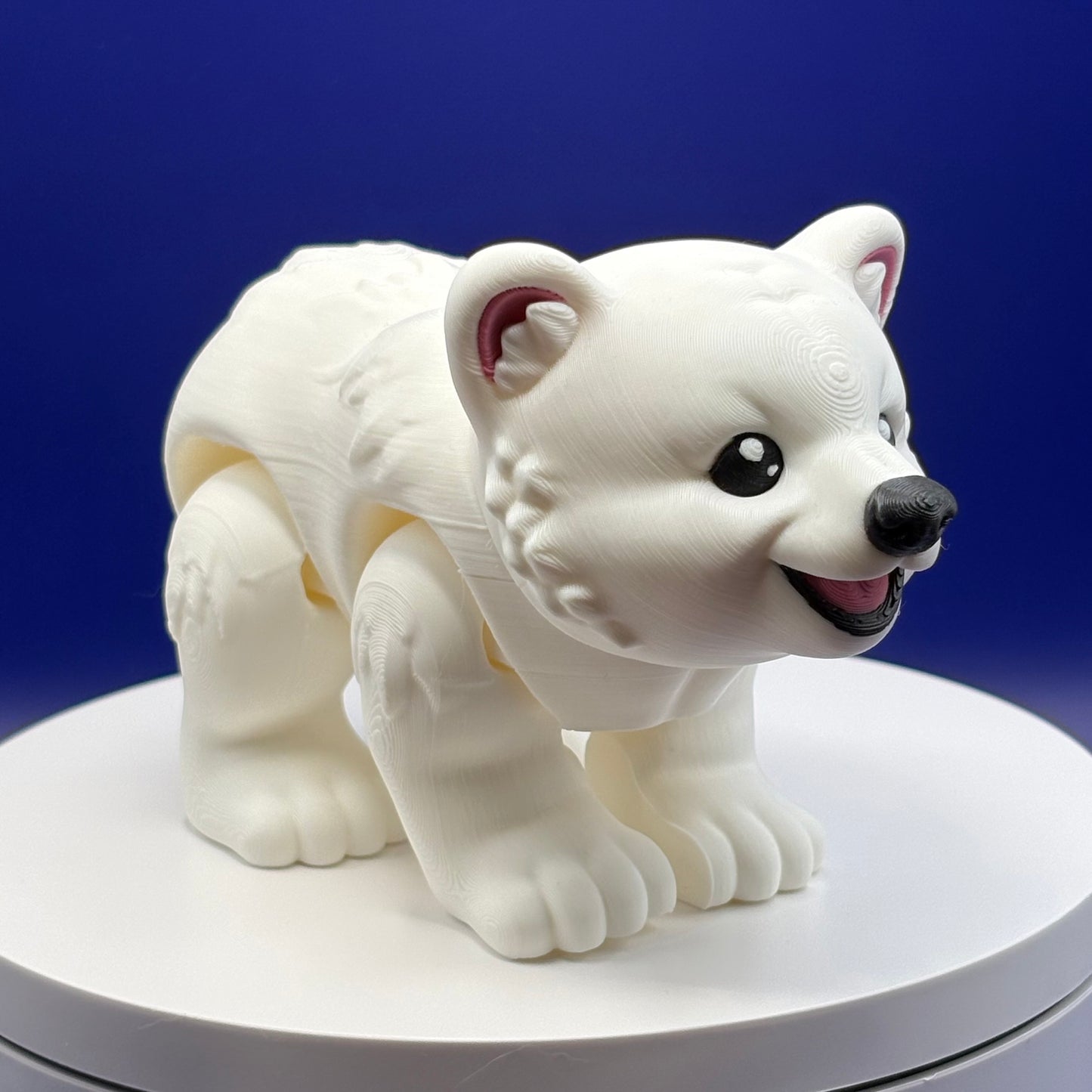 Polar Bear Figurine | Articulated Aurora the Polar Bear | Ocean Friends Collection | Flexi Desk Pet |  3D Printed Gift