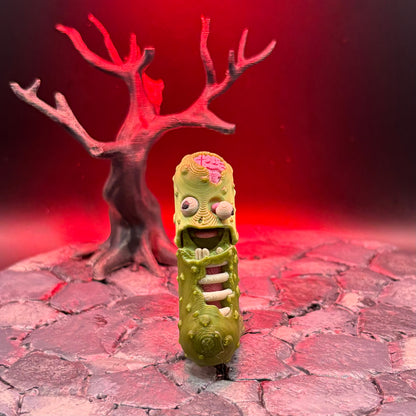 Halloween Pickle Fidget | Articulated Witch, Zombie, or Frankenstein Keychains | Frankenstein (w/stand) Desk Buddy | 3D Printed Gift
