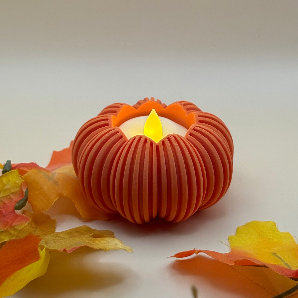 Pumpkin Tealight LED Candleholder | Fall Flameless Pumpkin Candle Holder