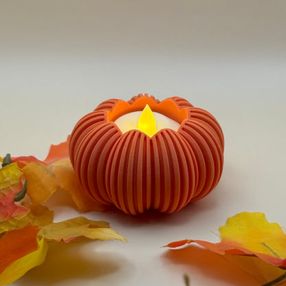 Pumpkin Tealight LED Candleholder | Fall Flameless Pumpkin Candle Holder