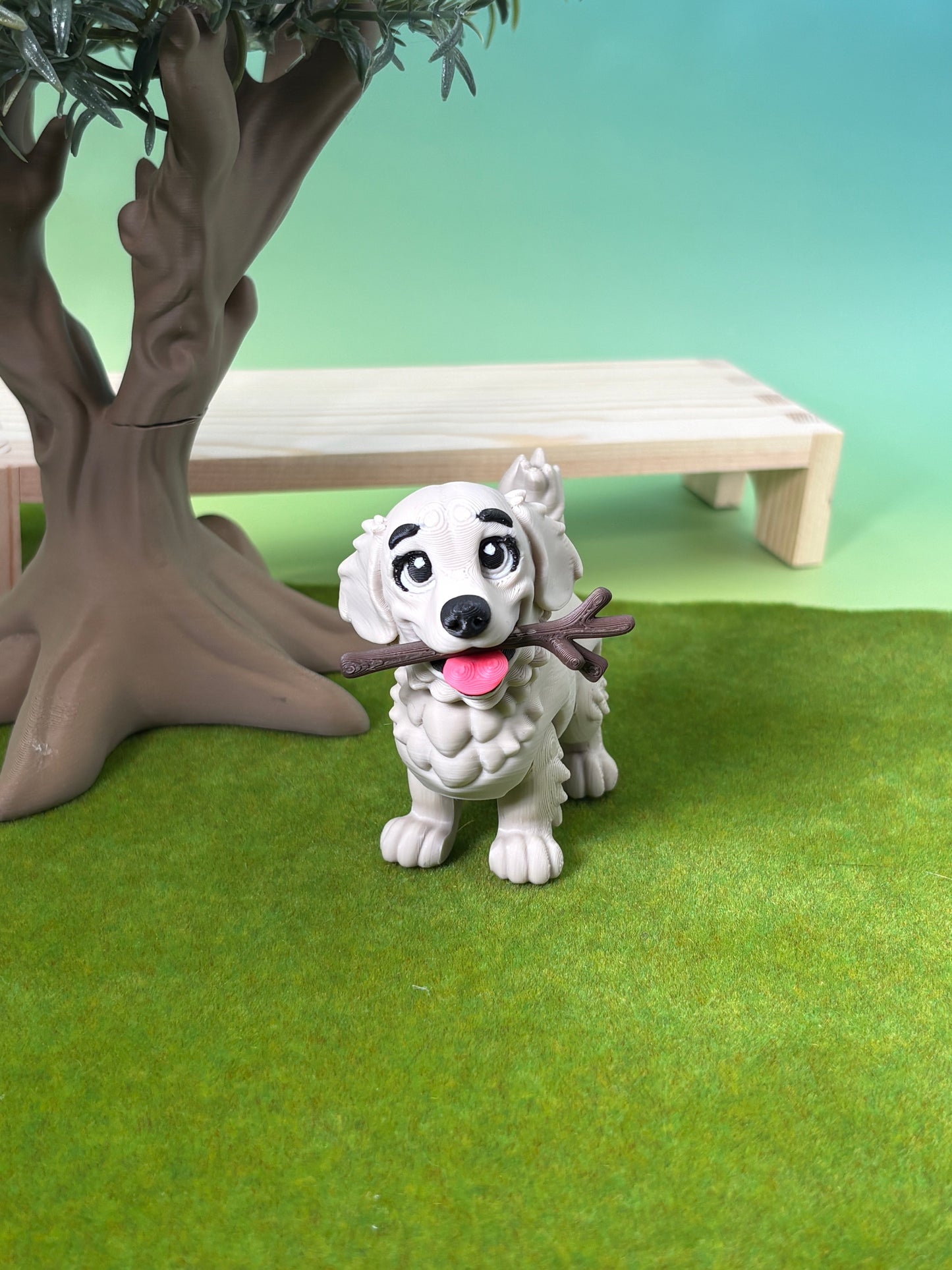 Golden Retriever Dog Figurine | Articulated Puppy Pal | Flexi Desk Pet | Dog Lover Gift | 3D Printed