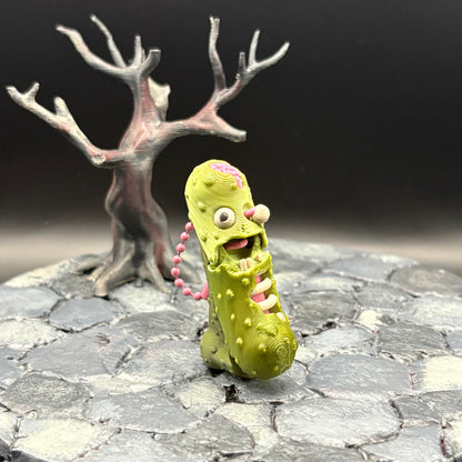 Halloween Pickle Fidget | Articulated Witch, Zombie, or Frankenstein Keychains | Frankenstein (w/stand) Desk Buddy | 3D Printed Gift