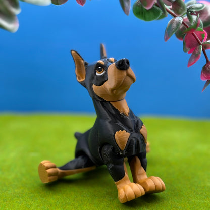 Doberman Dog Figurine | Articulated Puppy Pal | Flexi Desk Pet | Dog Lover Gift | 3D Printed