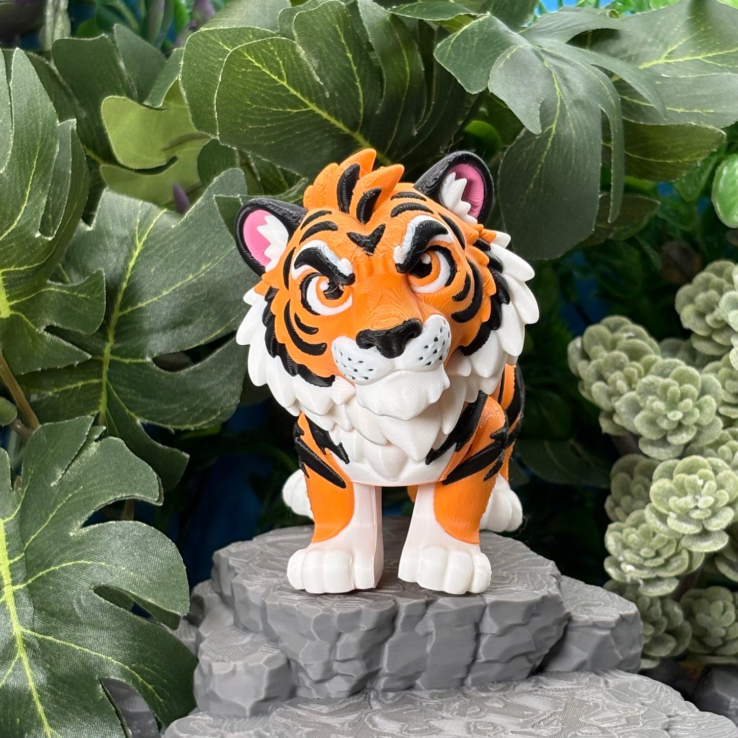 Tiger & White Tiger | Safari Friends | 3D Printed Animal Figurine | King of the Jungle & Desk