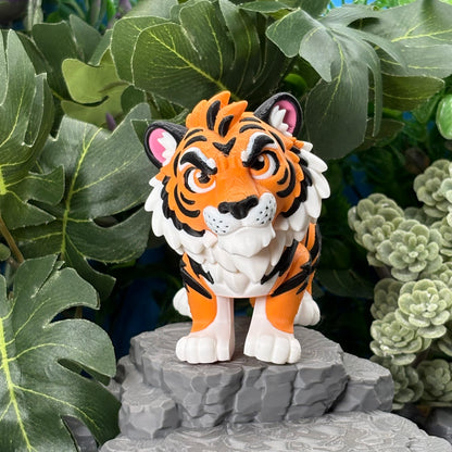 Tiger & White Tiger | Safari Friends | 3D Printed Animal Figurine | King of the Jungle & Desk
