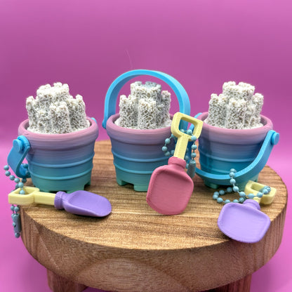Sandcastle Clicker Keychain | Beach Fidget | Rainbow Colors (may vary) |3D Printed Summer Desk Toy