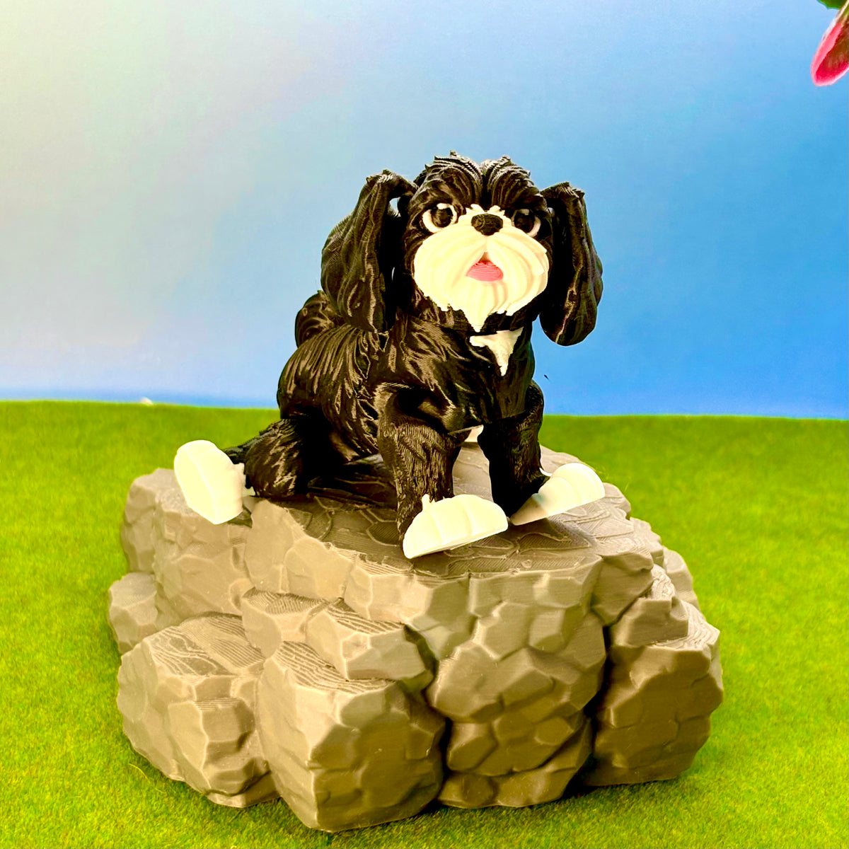 Shih Tzu Dog Figurine | Articulated Puppy Pal | Flexi Desk Pet | Dog Lover Gift | 3D Printed Decor