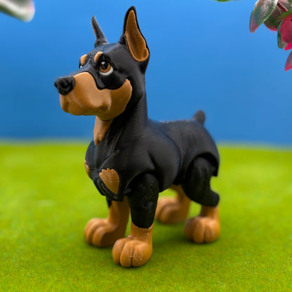 Doberman Dog Figurine | Articulated Puppy Pal | Flexi Desk Pet | Dog Lover Gift | 3D Printed